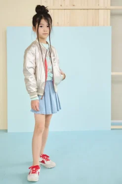 lichtblauwe nono korte broek sella denim skort