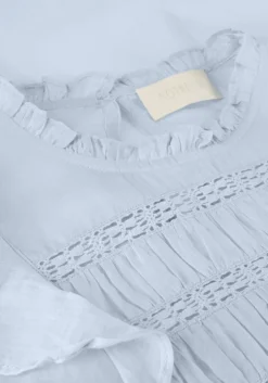 lichtblauwe notre-v blouses voile blouse