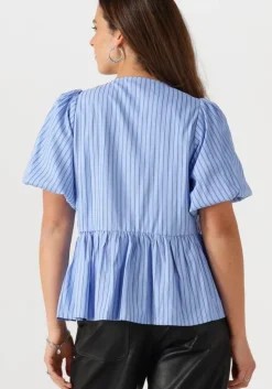 lichtblauwe notre-v blouses nv-frederica stripe