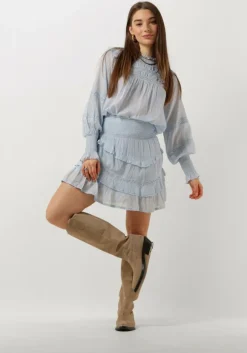 lichtblauwe notre-v minirok voile skirt