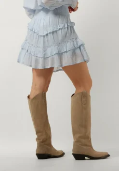 lichtblauwe notre-v minirok voile skirt