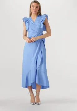 lichtblauwe object maxi jurk objhope papaya s/s wrap dress