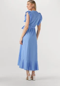 lichtblauwe object maxi jurk objhope papaya s/s wrap dress