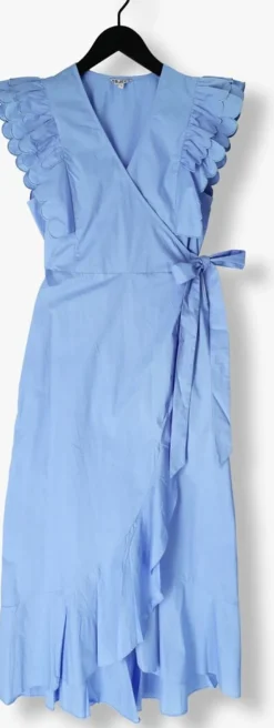 lichtblauwe object maxi jurk objhope papaya s/s wrap dress