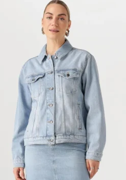 lichtblauwe object spijkerjas objellen re denim jacket