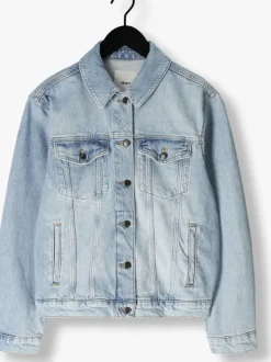 lichtblauwe object spijkerjas objellen re denim jacket