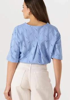 lichtblauwe object top objava 2/4 lo o-neck top