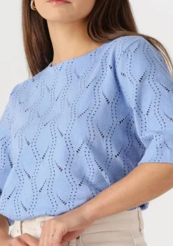 lichtblauwe object top objava 2/4 lo o-neck top