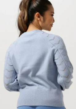 lichtblauwe object vest objeva l/s knit cardigan