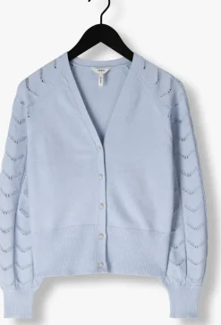 lichtblauwe object vest objeva l/s knit cardigan