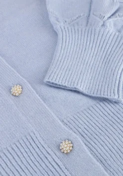 lichtblauwe object vest objeva l/s knit cardigan