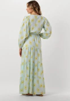 lichtblauwe omoda atelier maxi jurk x kae