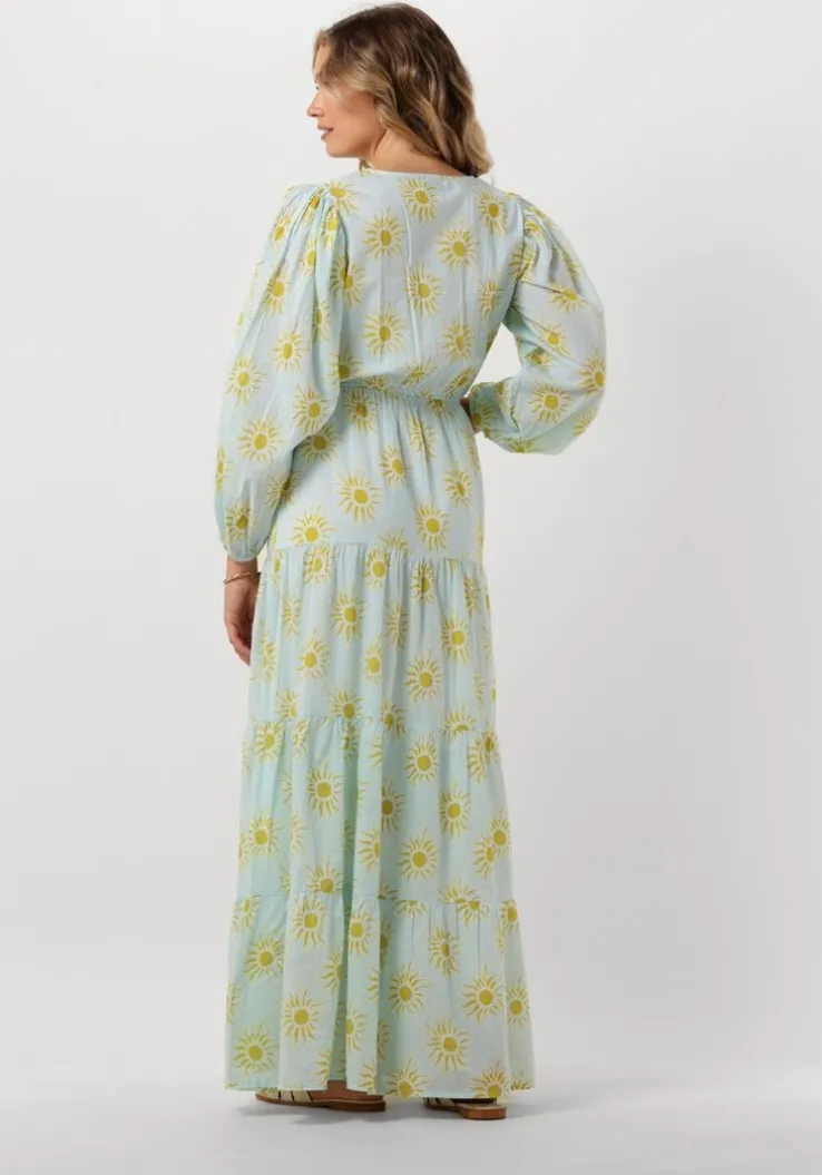 lichtblauwe omoda atelier maxi jurk x kae