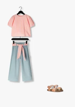 lichtblauwe petit blush pantalon wide leg pants