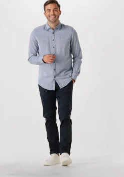 lichtblauwe pme legend casual overhemd long sleeve shirt ctn/linen