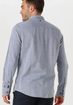lichtblauwe pme legend casual overhemd long sleeve shirt ctn/linen