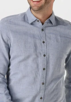 lichtblauwe pme legend casual overhemd long sleeve shirt ctn/linen