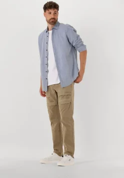 lichtblauwe pme legend casual overhemd long sleeve shirt ctn/linen