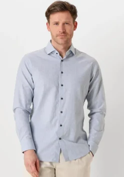lichtblauwe profuomo klassiek overhemd shirt x-cutaway sc sf cotton linen
