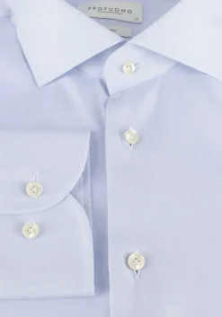 lichtblauwe profuomo klassiek overhemd fine twill - slim fit - non iron extra long sleeve