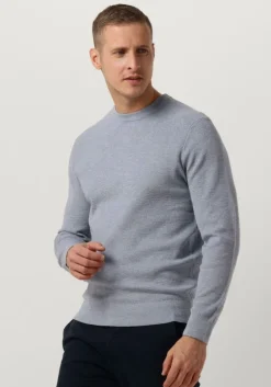 lichtblauwe profuomo trui structure crew neck