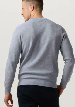 lichtblauwe profuomo trui structure crew neck