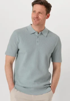 lichtblauwe pure path polo regular fit polo ss knitwear
