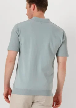 lichtblauwe pure path polo regular fit polo ss knitwear