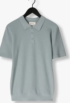 lichtblauwe pure path polo regular fit polo ss knitwear
