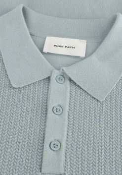 lichtblauwe pure path polo regular fit polo ss knitwear