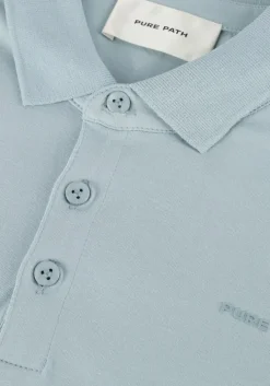 lichtblauwe pure path polo regular fit polo ss t-shirts