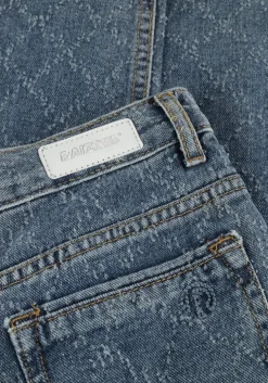 lichtblauwe raizzed straight leg jeans monaco laser