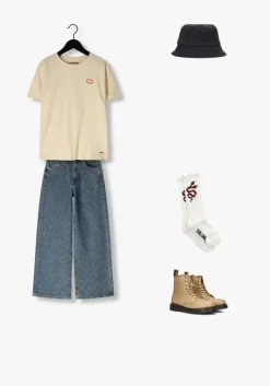 lichtblauwe raizzed straight leg jeans monaco laser