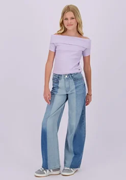 lichtblauwe raizzed wide jeans monaco special