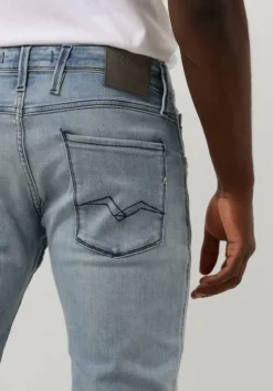 lichtblauwe replay slim fit jeans anbass pants