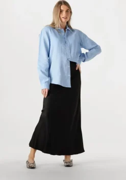 lichtblauwe resort finest blouses shirt 100% linen