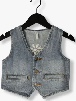 lichtblauwe rylee + cru gilet denim vest light washed denim