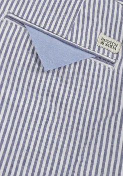 lichtblauwe scotch & soda pantalon seersucker chino pants