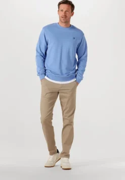 lichtblauwe scotch & soda sweater seasonal core - regular-fit logo sweatshirt