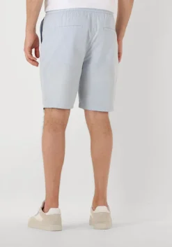 lichtblauwe scotch & soda korte broek fave cotton/linen twill bermuda