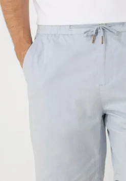 lichtblauwe scotch & soda korte broek fave cotton/linen twill bermuda