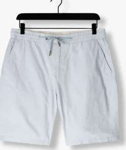 lichtblauwe scotch & soda korte broek fave cotton/linen twill bermuda