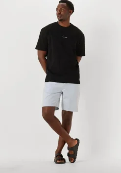 lichtblauwe scotch & soda korte broek fave cotton/linen twill bermuda