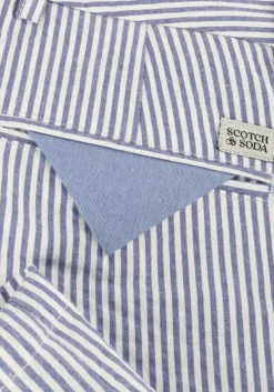 lichtblauwe scotch & soda korte broek seersucker chino shorts