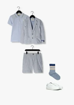 lichtblauwe scotch & soda korte broek seersucker chino shorts