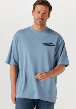 lichtblauwe scotch & soda t-shirt loose-fit artwork t-shirt