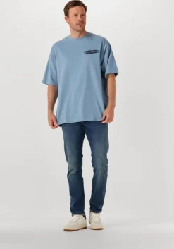 lichtblauwe scotch & soda t-shirt loose-fit artwork t-shirt