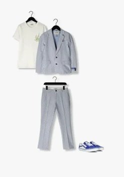 lichtblauwe scotch & soda colberts seersucker stripe blazer