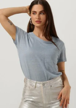 lichtblauwe second female t-shirt peony o-neck tee