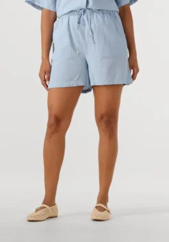 lichtblauwe selected femme korte broek slfluisa mw string shorts b